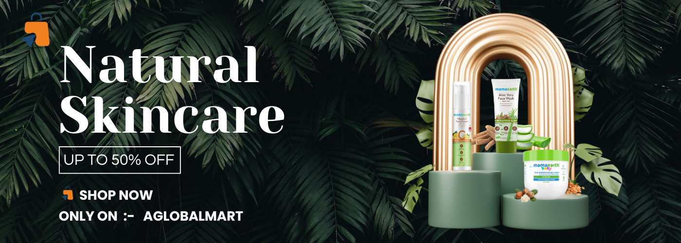 Green Nature Elegant Skincare Banner AGlobalMart